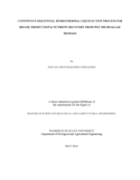 Continuous sequential hydrothermal liquefaction process for bio-oil production & nutrient recovery from wet microalgae biomass