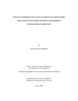 Effects of reproductive status of mountain lions on prey selection of mule deer and white-tailed deer in northeastern Washington