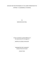 Geologic map and provenance of the Clarno formation in the Whitney 7.5' Quadrangle, NE Oregon