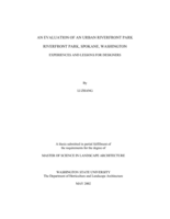 An evaluation of an urban riverfront park, Riverfront Park, Spokane, Washington: Experiences and lessons for designers