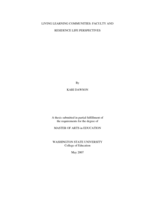 Living learning communities: faculty and residence life perspectives