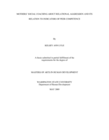 Mothers' social coaching about relational aggression and its relation to indicators of peer competence