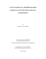 Active control of a distributed force feedback glove for virtual reality environments