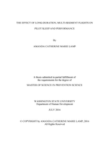 The effect of long-duration, multi-segment flights on pilot sleep and performance