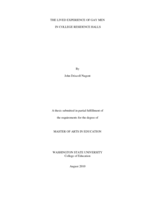 The lived experience of gay men in college residence halls