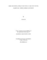 Home and school literacy practices: A case study of two elementary Chinese American students