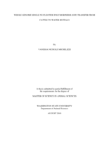 Whole genome single nucleotide polymorphism (SNP) transfer from cattle to water buffalo