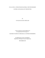 Evaluating a wood-strand material for wind erosion control and air quality protection