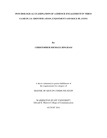 Psychological examination of audience engagement in video game play: identification, enjoyment and role-playing