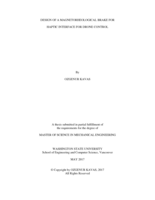 Design of a magnetorhealogical brake for haptic interface for drone control