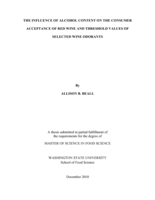 The influence of alcohol content on the consumer acceptance of red wine and threshold values of selected wine odorants