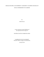 Message framing and credibility assessment: examining the role of social endorsement in Facebook