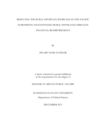 Reducing the rural physician shortage in the Pacific Northwest: incentivizing rural physicians through financial reimbursement