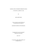 Manipulation of memory representations in the Iowa gambling task