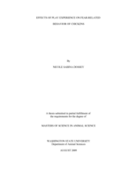 Effects of play experience on fear-related behavior of chickens