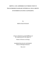 Cripto-1 and amphiregulin production in transformed mammary epithelial cells grown on hydroxyapatite scaffolding
