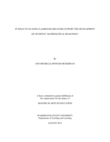 In what ways does classroom discourse support the development of students' mathematical reasoning?