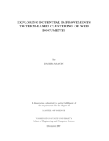 Exploring potential improvements to term-based clustering of web documents