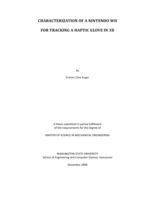 Characterization of a Nintendo Wii for tracking a haptic glove in 3D