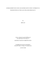 Entertainment education and gender: how do they contribute to the prevention of teen and unplanned pregnancy?