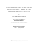 A randomized, blinded, controlled study comparing methods of topical, epidural morphine application for post hemilaminectory analgesia in dogs