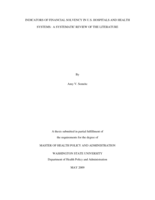 Indicators of financial solvency in U.S. hospitals and health systems: a systematic review of the literature