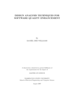 Design analysis techniques for software quality enhancement