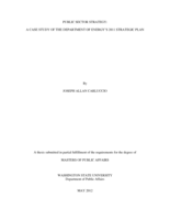 Public sector strategy: A case study of the Department of Energy's 2011 strategic plan 
