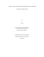 Simulation studies of positrons behavior in a microtrap with long aspect ratio