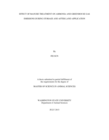 Effect of manure treatment of ammonia and greenhouse gas emissions during storage and after land application