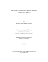 Reducing reactivity to binge drinking messages: a comparative approach