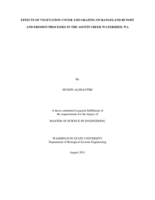 Effects of vegetation cover and grazing on rangeland runoff and erosion processes in the Asotin Creek Watershed, WA