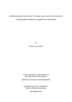 Expression and function of the small heat shock protein Hsp27 during embryogenesis of zebrafish Danio rerio
