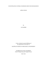 Concentration control in microfluidics for neuroscience applications