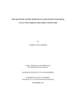 The monotonic seismic response of light-frame wood shear walls with adhesive sheathing connectors