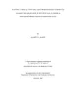 Planting a virtual vineyard: using problem-based learning to examine the importance of site selection to premium wine grape production in Washington state