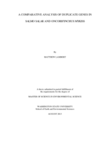 A comparative analysis of duplicate genes in Salmo salar and Oncorhynchus mykiss