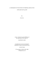 A comparison of four tests of temporal resolution: AFTR, RGDT, BFT and GIN