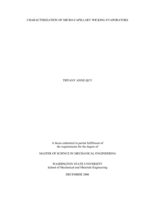 Characterization of micro-capillary wicking evaporators
