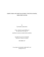 School nurse concussion management: influence of rural employment setting