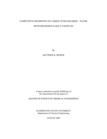 Competitive desorption of carbon tetrachloride + water from mesoporous silica particles