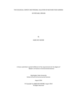The ecological context and personal valuation of backyard food gardens in Portland, Oregon