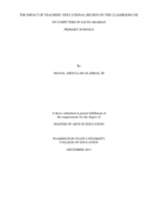 The impact of teachers' educational beliefs on the classroom use of computers in Saudi Arabian primary schools
