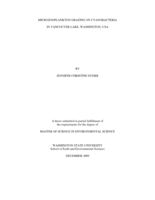 Microzooplankton grazing on cyanobacteria in Vancouver Lake, Washington, USA