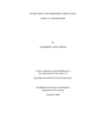 Rumination and depression: implicating hope as a moderator