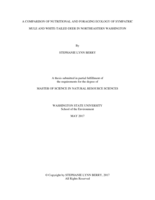 A comparison of nutritional and foraging ecology of sympatric mule and white-tailed deer in northeastern Washington