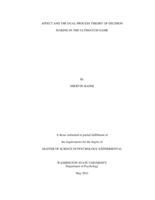 Affect and the dual-process theory of decision making in the ultimatum game