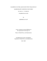 Examining factors associated with utilization of mammography screening for women of age 40-74 years in Washington State