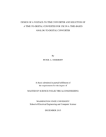 Design of a voltage-to-time converter and selection of a time-to-digital converter for use in a time-based analog-to-digital converter