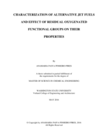 Characterization of alternative jet fuels and effect of residual oxygenated functions groups on their properties
